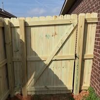 New wood fence gate install