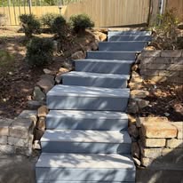 Painted deck stairs & hardscape steps