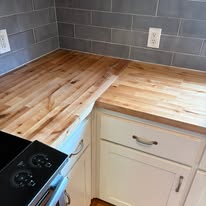 Butcher block countertop install