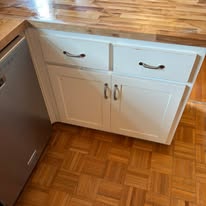 White shaker cabinet detail