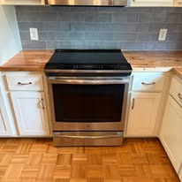 Kitchen remodel with butcher block counters