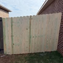Pine privacy fence with walk gate