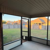 Screened porch enclosure interior